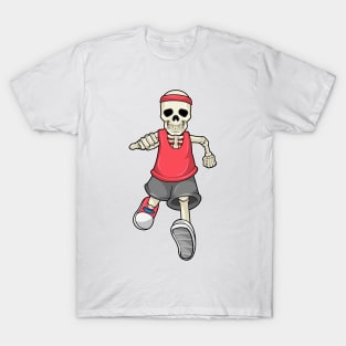 Skeleton at Running with Headband T-Shirt